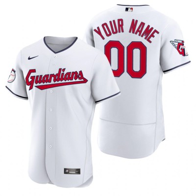 Cleveland Guardians Custom White Men's Nike Authentic Home MLB Jersey